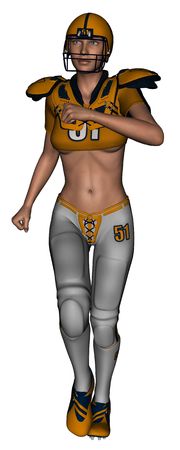 3D rendered football woman rendered on white background isolatedの写真素材