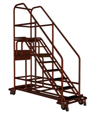 3D rendered rolling ladder on white background isolatedの写真素材
