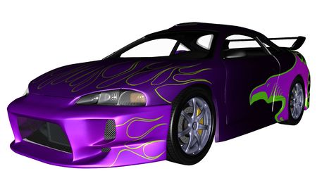 3D rendered sport car on white background isolatedの写真素材