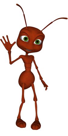 3D rendered ant on white background isolatedの写真素材