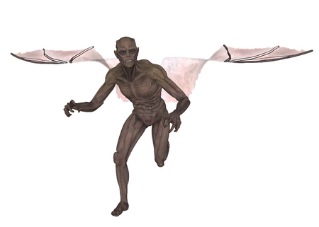 3D rendered ancient vampire on white background isolatedの写真素材