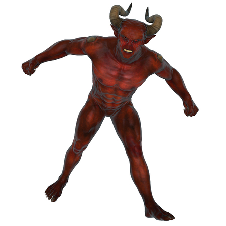 3D rendered devil from the hell on white background isolatedの写真素材