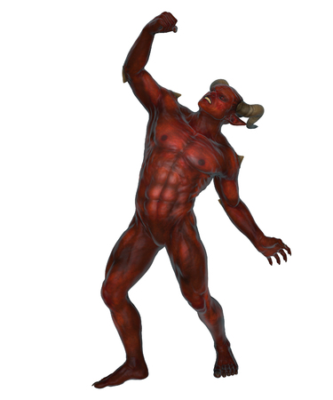 3D rendered devil from the hell on white background isolatedの写真素材