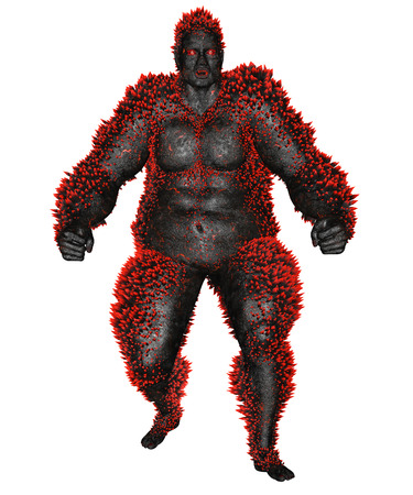 3D rendered monster on white background isolatedの写真素材