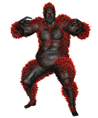 3D rendered monster on white background isolatedの写真素材
