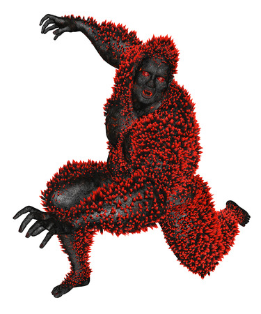 3D rendered monster on white background isolatedの写真素材
