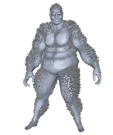 3D rendered monster on white background isolatedの写真素材