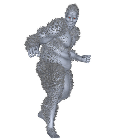 3D rendered monster on white background isolatedの写真素材