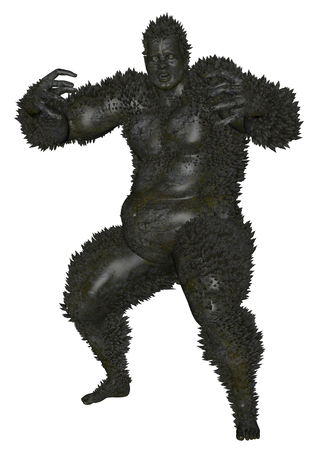 3D rendered monster on white background isolatedの写真素材