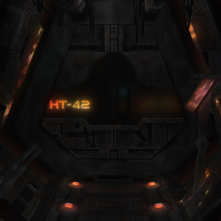 3D rendered illustration of sci-fi spaceship interiorの写真素材