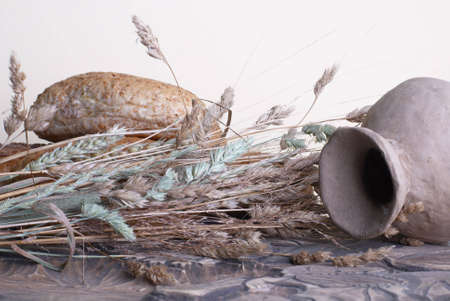 Still life with clay pitcher.の写真素材