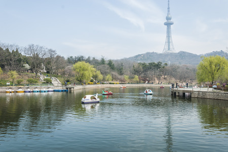 Lakeview with towerのeditorial素材
