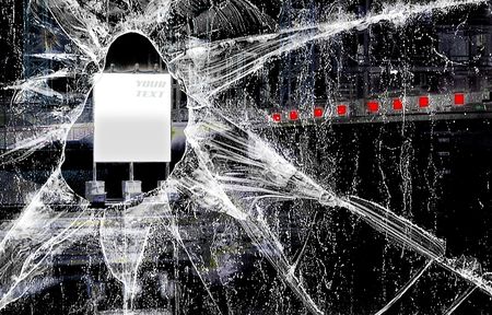 Grunge Background broken glass -  sign for your text - free text space