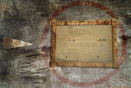 Grunge background with arrow and frame for your textの写真素材