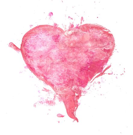 A painted pink heart - grungy and trashyの写真素材