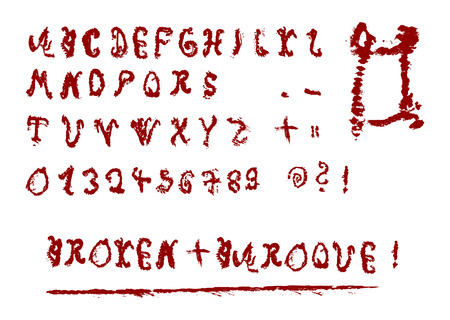 grunge font plus some special charactersのイラスト素材