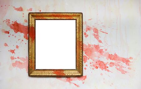 Blank Vintage grunge frame with paint splatters, free picture space, free copy spaceの写真素材