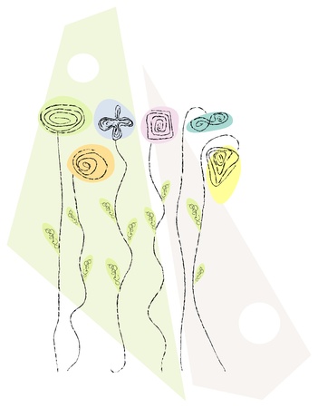 Vintage flower and summer designのイラスト素材