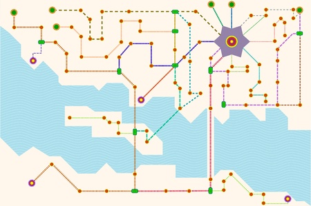 public transport or tube map, traffic conceptのイラスト素材
