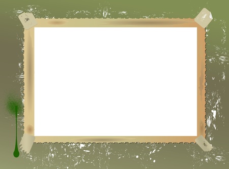 Vintage blank picture frame,on grungy wall.vectorのイラスト素材