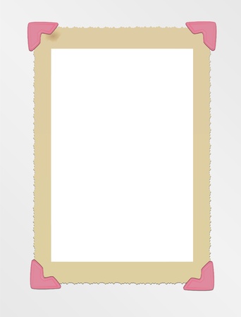 vintage photo frame, mounted with photo cornersのイラスト素材