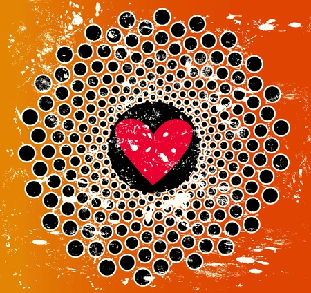 grungy heart and love designのイラスト素材