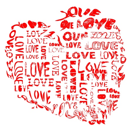 love concept, heart, grungy styleのイラスト素材