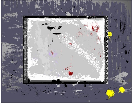Battered instant picture frame, free space for pix, grungyのイラスト素材