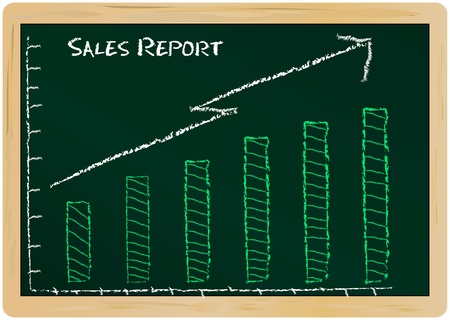 Sales report on a chalk boardのイラスト素材