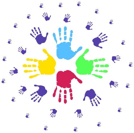 Silhouettes of hands, isolated on white backgroundのイラスト素材