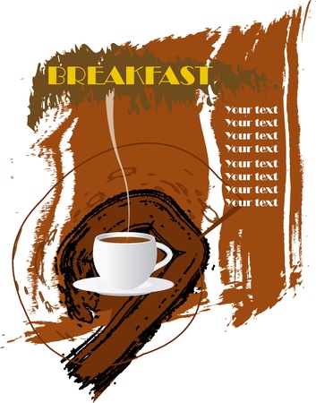 Vintage menu, breakfast card design template, free copy spaceのイラスト素材