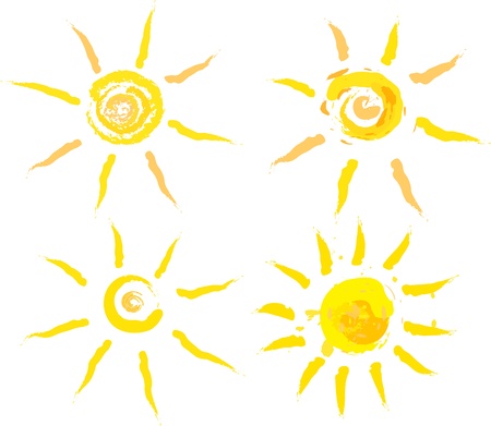 Set of abstract suns, illustrationのイラスト素材