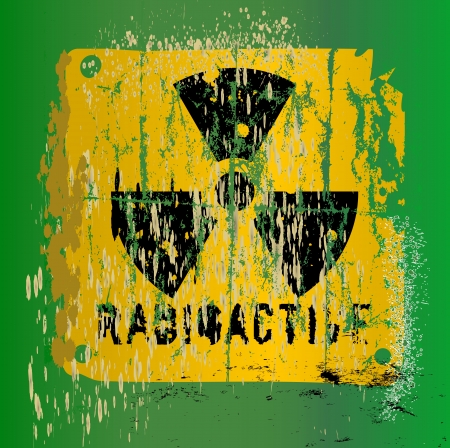 nuclear warning , grungy radiation signのイラスト素材