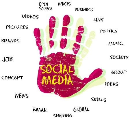 Social media and network のイラスト素材