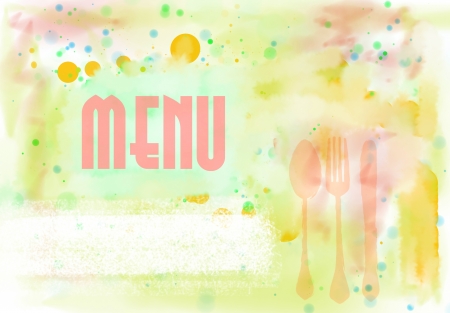 artistic menu card design, free copy spaceの写真素材