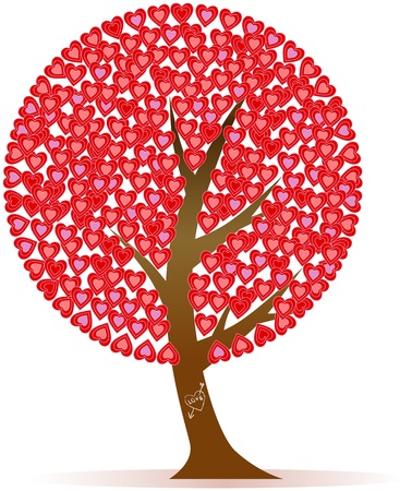 Tree with hearts, love symbolのイラスト素材