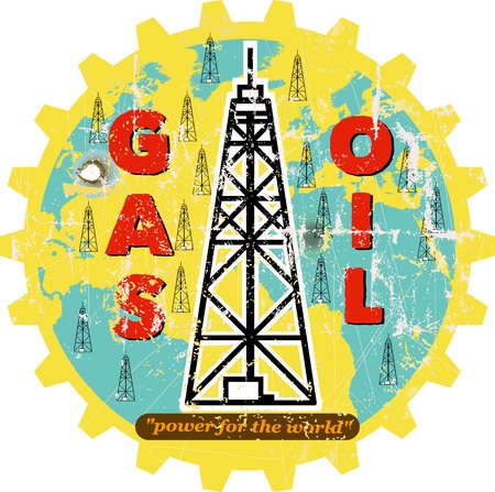 vintage oil and gas advertising signのイラスト素材