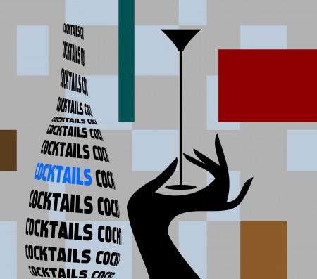 cocktail bar advertising design, free copy space, vector illustrationの写真素材