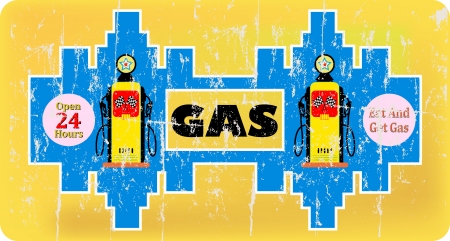 vintage gas or gas station advertisement signのイラスト素材