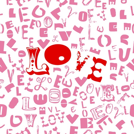 love illustration, seamless patternのイラスト素材