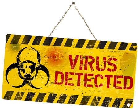 computer virus warning sign