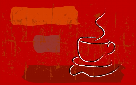 coffee illustration, free copy spaceのイラスト素材