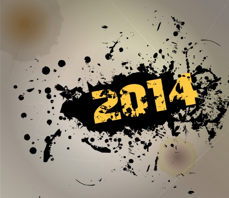 a grungy new year 2014 illustrationのイラスト素材