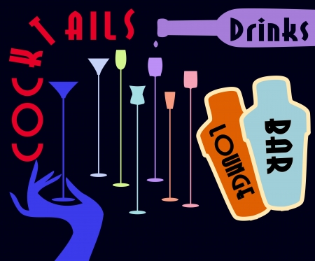 Cocktail menu card design, free copy spaceのイラスト素材