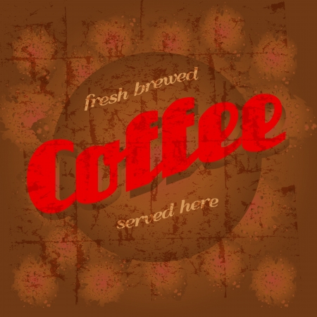 Vintage retro sign, coffee, grunge effect removeable, vectorのイラスト素材