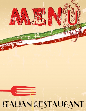 Menu for Italian restaurant, free copy spaceのイラスト素材