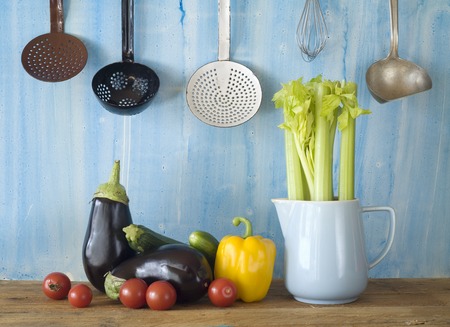 various vegetable in the kitchen, cooking conceptの写真素材