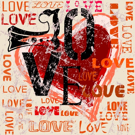 heart and love illustrationのイラスト素材