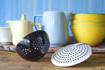 kitchen utensils, and dishes dippers, selective focusの写真素材
