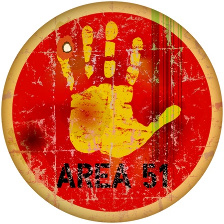 warning sign  area 51  , vector illustrationのイラスト素材